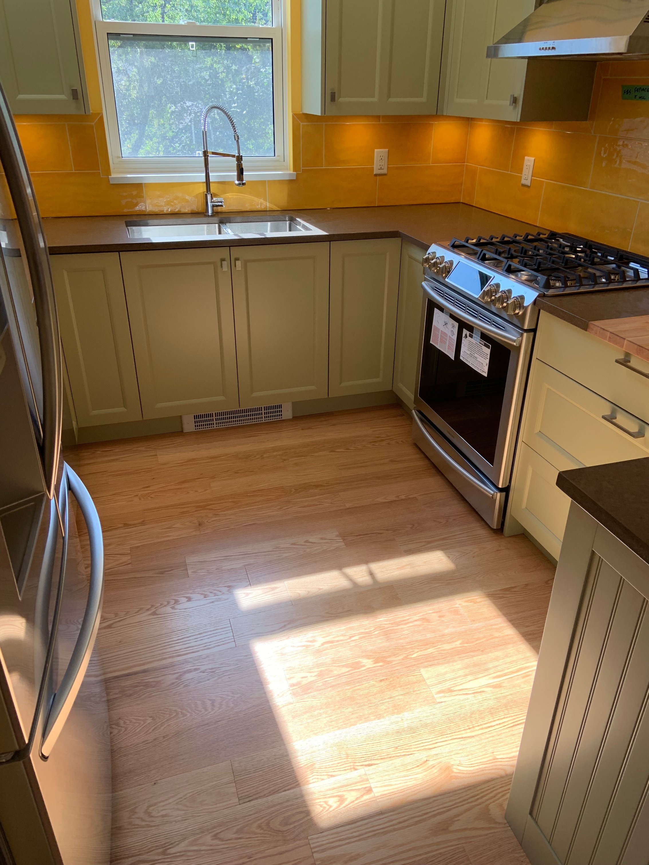 Vancouver Kitchen with colored cabinets